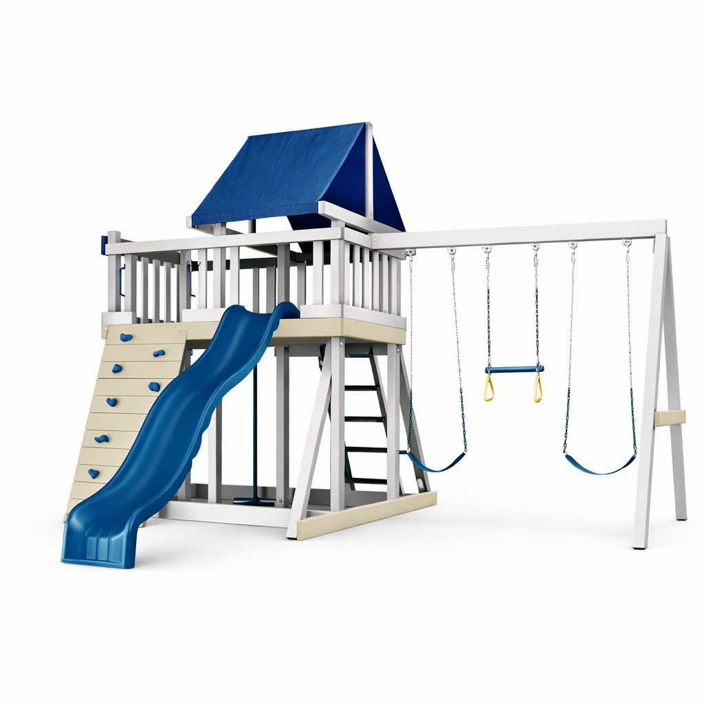 congo-monkey-playsystem-adventurer-woodguard-swing-set-rock-wall-wave-slide-sandbox-1.png KidWise Congo Monkey Playsystem Adventurer WoodGuard Swing Set – Rock Wall, Wave Slide & Sandbox - Image 1