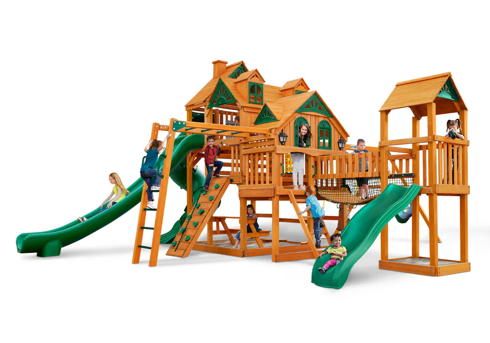 gorilla-playsets-empire-extreme-wooden-swing-set-with-monkey-bars-clatter-bridge-triple-sl-1.webp Gorilla Playsets Empire Extreme Wooden Swing Set with Monkey Bars, Clatter Bridge & Triple Slides - Image 1
