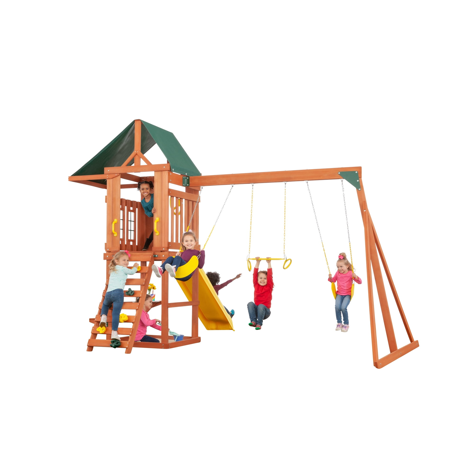 pop-product-28-image-1.png Creative Cedar Designs Cedar Cottage Wooden Swing Set - Image 1