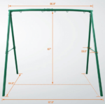 440lbs Extra Large Metal Swing Frame with 5 Hanging Hooks, Heavy Duty A-Frame Swing Stand - Image 6