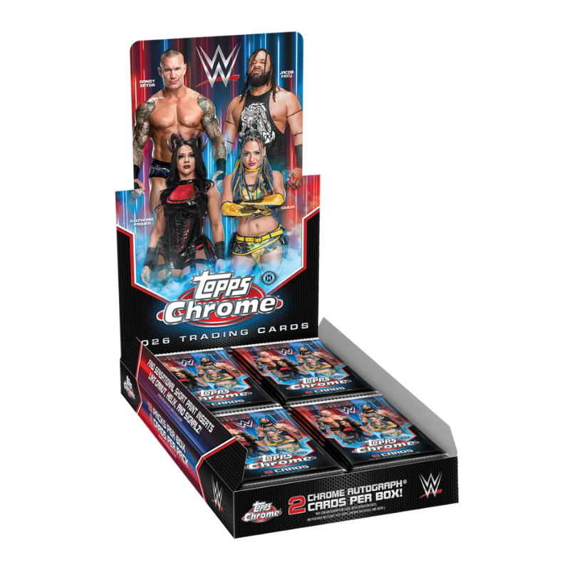 resizingforshopify-2026-04-01T130553.042.png 2026 Topps Chrome WWE Wrestling Hobby 12 Box Case - Image 1