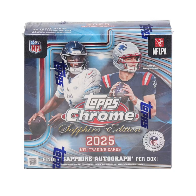 resizingforshopify-2026-06-04T145123.730.png 2025 Topps Chrome Football Sapphire Edition 10 Box Case - Image 1